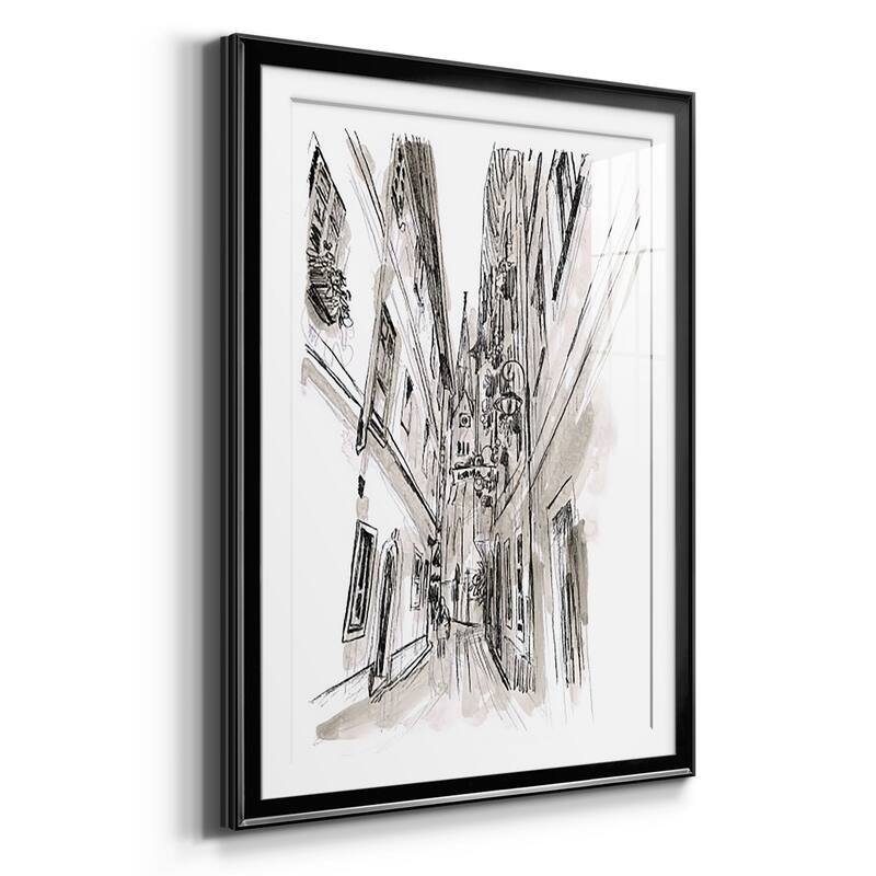 Europe Street Sketches III Premium Framed Print - Ready to Hang