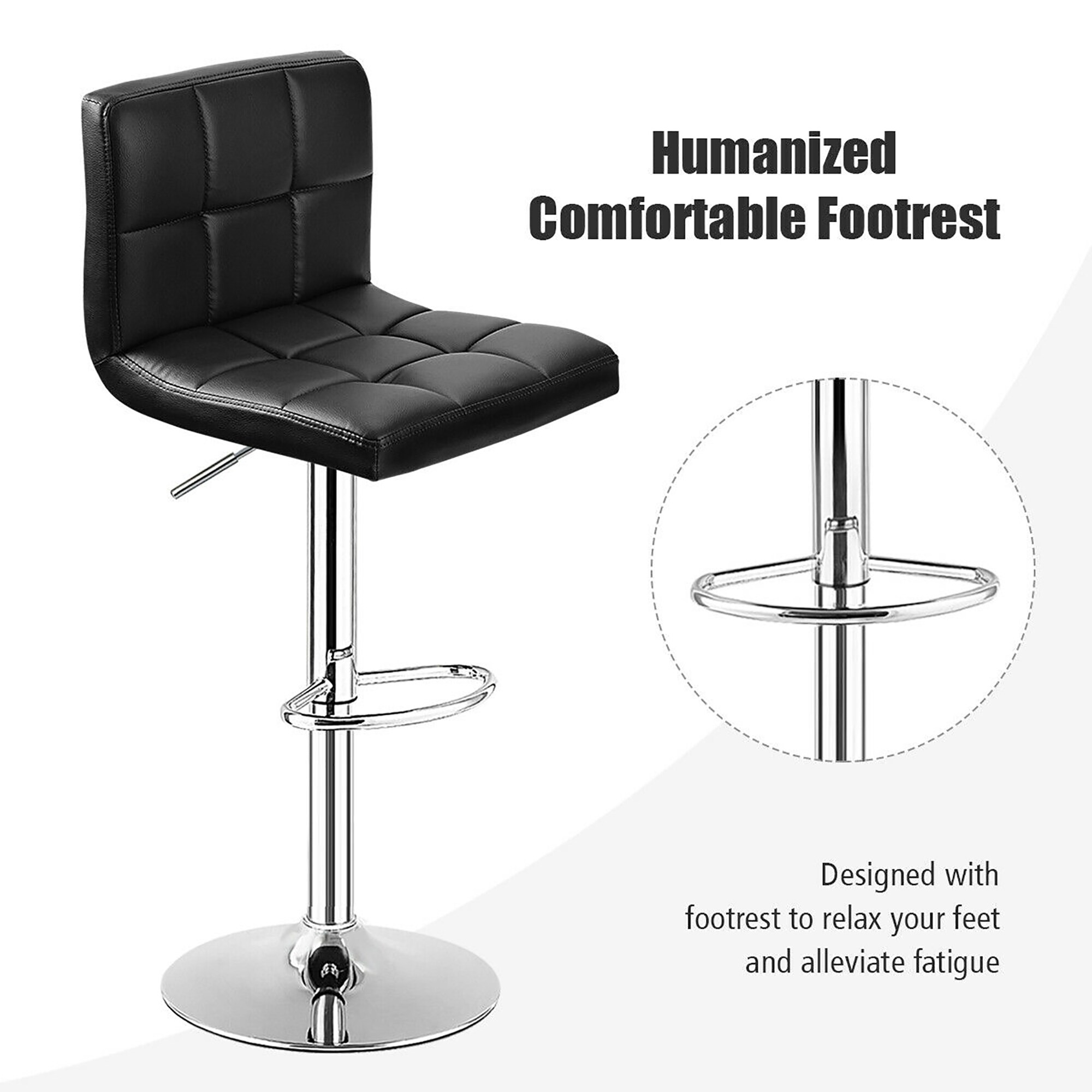 Shop Costwayadjustable Armless Bar Stool Swivel Kitchen Counter Bar Chair On Sale Overstock 16065837