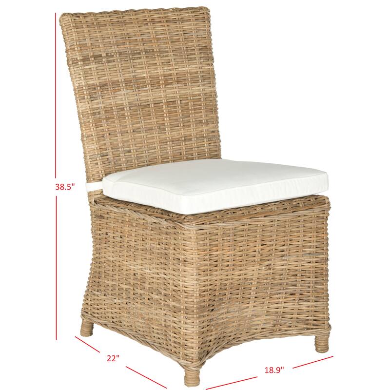 SAFAVIEH Sheila Kubu Soft Rattan Dining Chair (Set of 2) - 20.5" x 26" x 38.6" - 21Wx26Dx39H