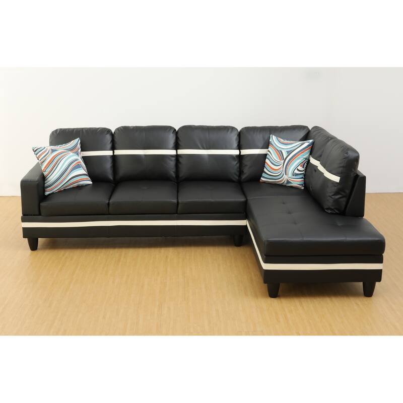 KISRAIS 103" Wide 2-Piece Vegan Leather Sectional Sofa