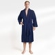 preview thumbnail 10 of 44, American Soft Linen Cotton Turkish Bathrobes Soft Absorbent Men Robes 2X-Large - Navy Blue