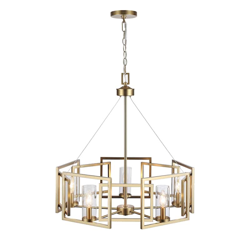 Marco 5-Light Chandelier in Brushed Champagne Bronze with Clear Glass - 5 Light Chandelier