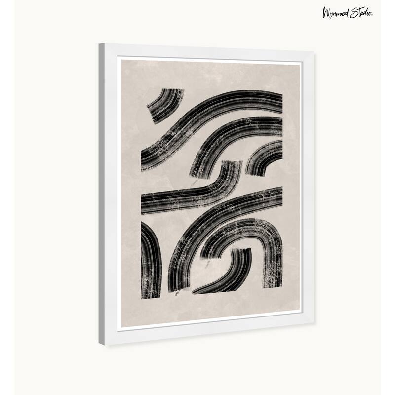 Wynwood Studio Puzzled Maze Framed Boho Minimalist Abstract Prints