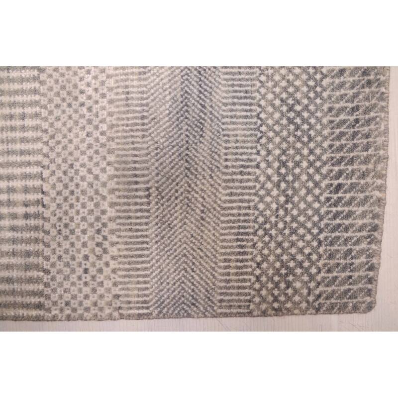 ECARPETGALLERY Hand-knotted Finest Silk Shadow Grey Silk, Wool Rug - 2'6 x 8'1