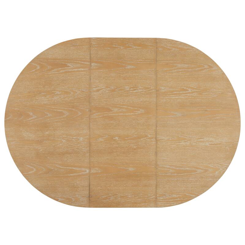 Roomfitters 5-Piece Extendable Round Dining Table Set, Farmhouse Kitchen Table with 16" Leaf and 4 Chairs