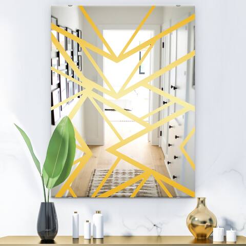 Designart 'Capital Gold Essential 27' Glam Mirror - Decorative Printed Wall Mirror