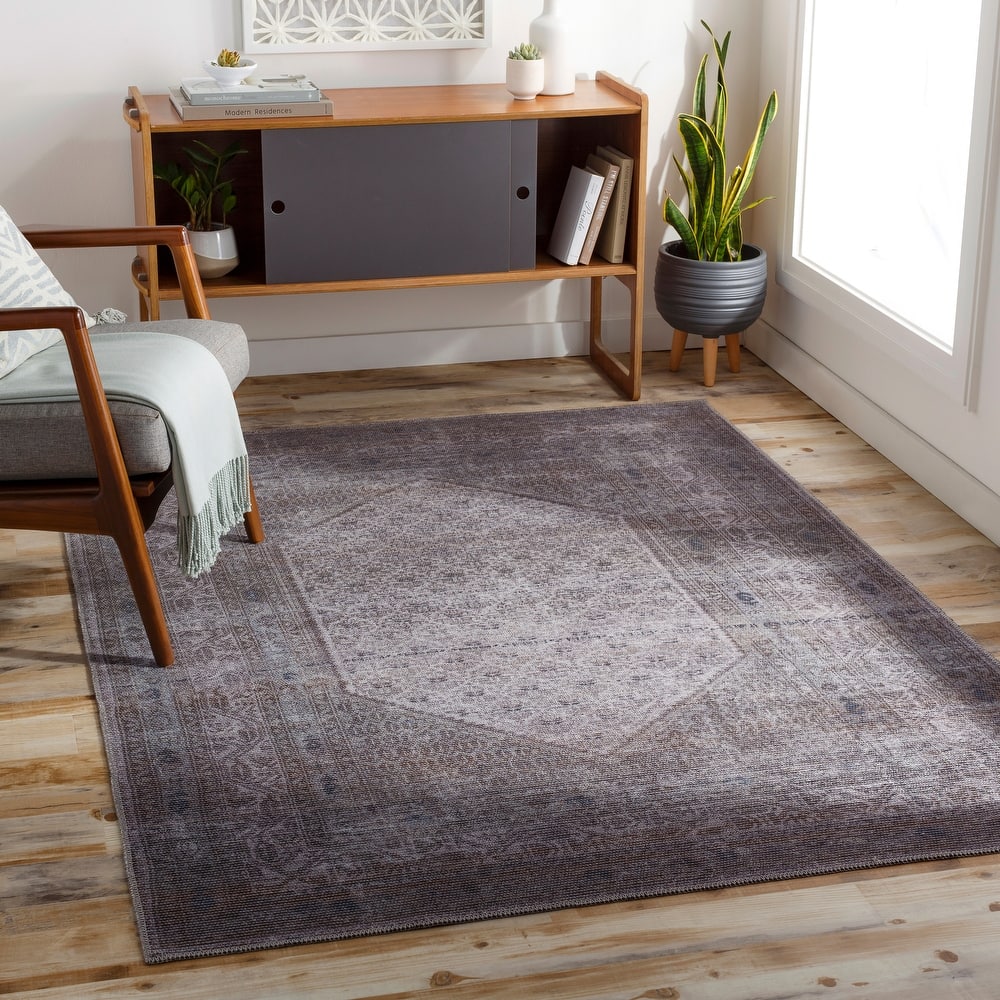 Livabliss Kori Moody Medallion Printed Machine Washable Area Rug