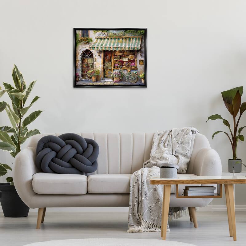 Stupell Charming Antique Shop Framed Floater Canvas Wall Art Design By Arlington Prints