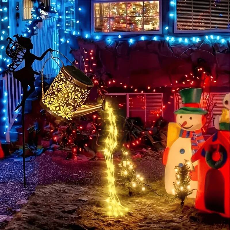 RGB light 1 PCS Fairy Garden Decor Light with Solar Watering Can