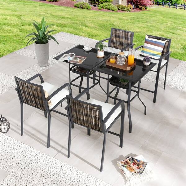 Patio Festival Outdoor 4Person Square Bistro Dining Set Bed Bath