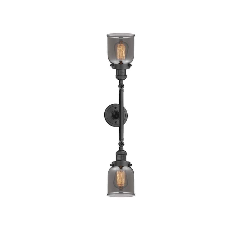 Innovations Lighting Small Bell 2 Light 23" Wide Bathroom Vanity Light - Oil Rubbed Bronze / Plated Smoked