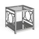preview thumbnail 19 of 21, Pehrson Contemporary 24-inch Glass Top Metal 1-Shelf Side Table by Silver Orchid