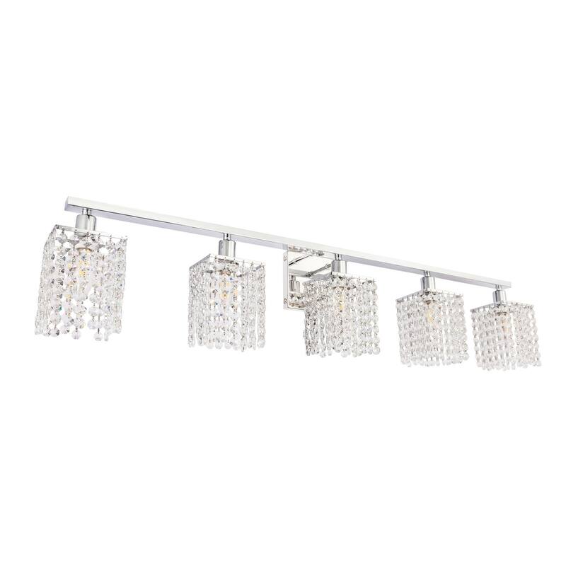 Olivia 5-Light Clear Crystals Wall Sconce - Chrome