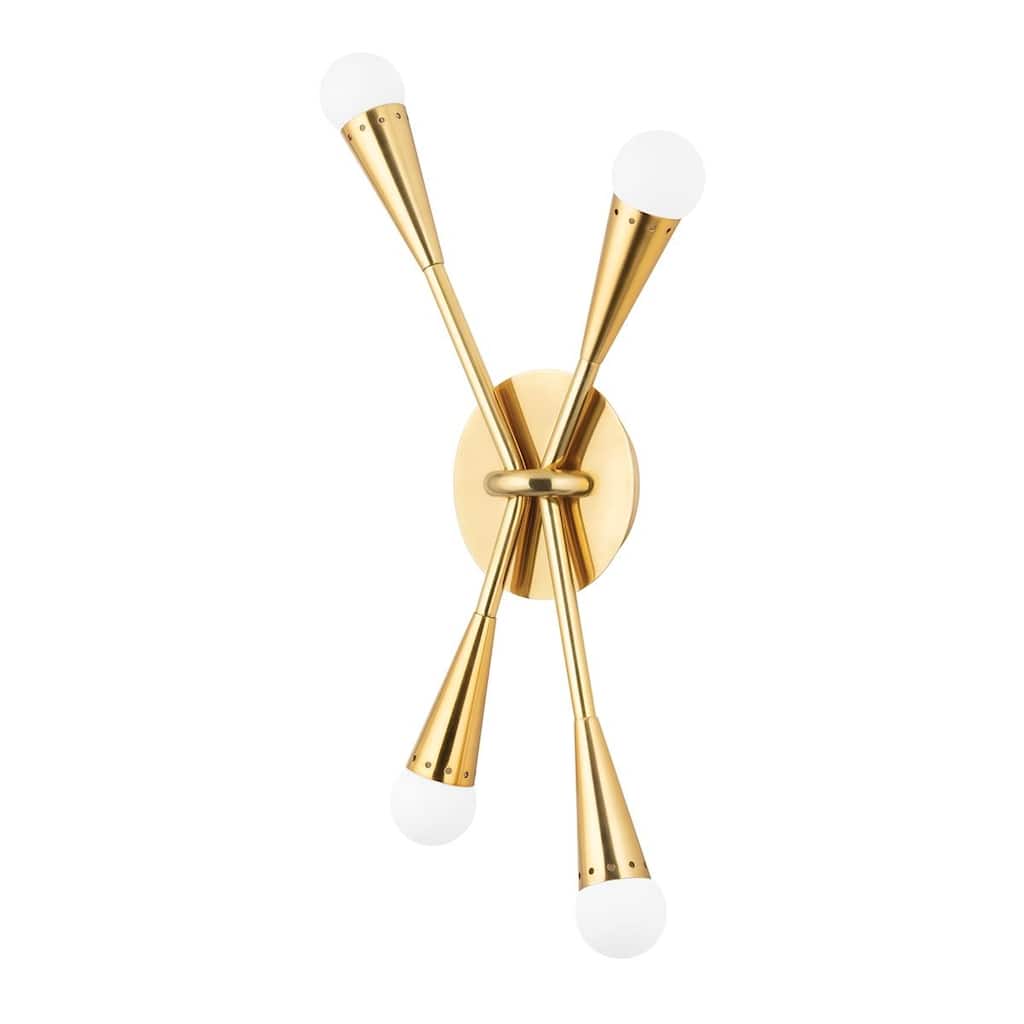 Aries 4 Light Wall Sconce Vintage Polished Brass/Deep Bronze