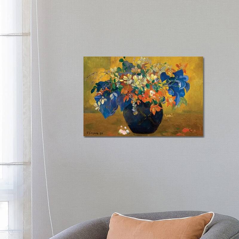 iCanvas "A Vase of Flowers, 1896 " by Paul Gauguin Canvas Print - 18x26x1.5
