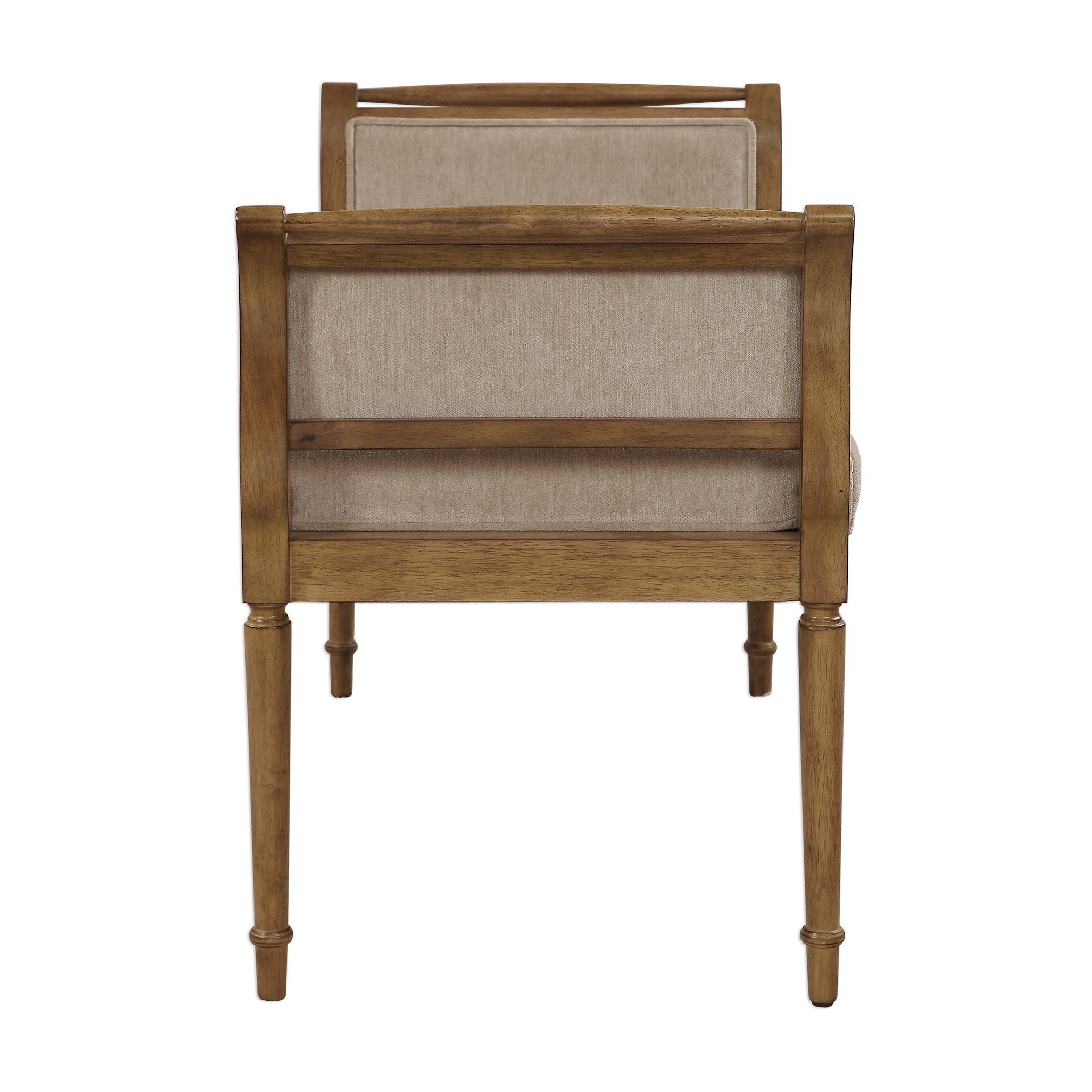 Shop 48 Kosey Birch Pecan Wood Accent Bench With Chenille Seat
