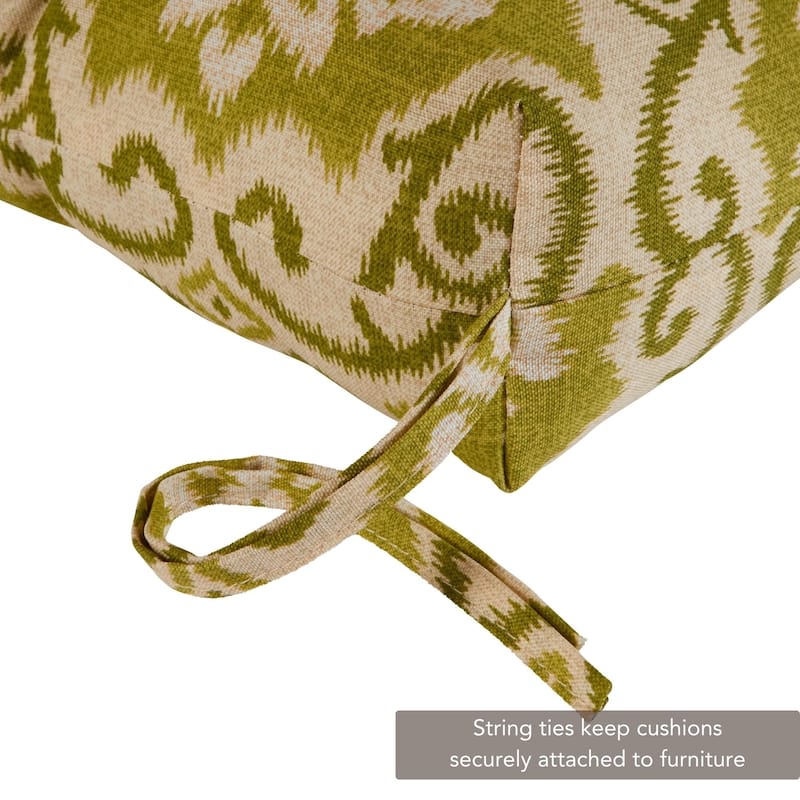 Shoreham Ikat 22-in x 44-in Outdoor High Back Chair Cushion (Set of 2) (Cushions Only)