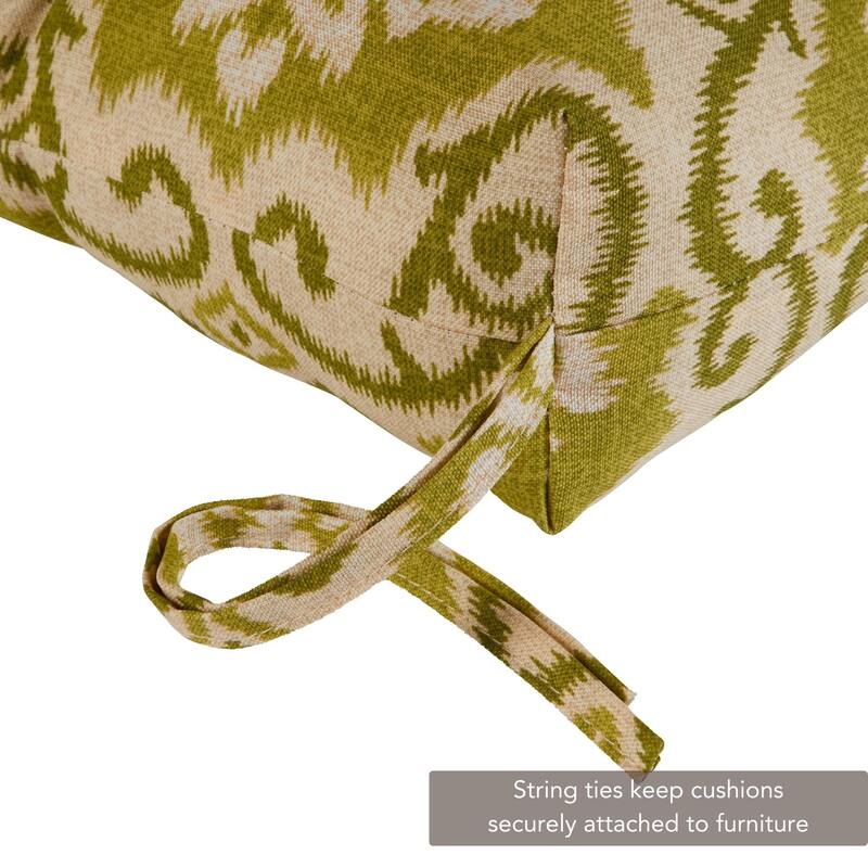 Shoreham Green Ikat 17-inch x 44-inch Outdoor Swing/Bench Cushion