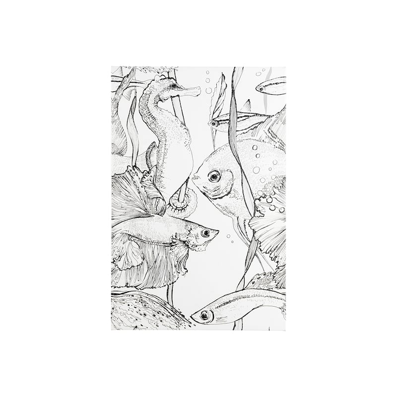 Fish White I (28 x 42) Canvas Art Print - Small