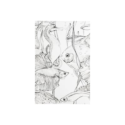 Fish White I (28 x 42) Canvas Art Print