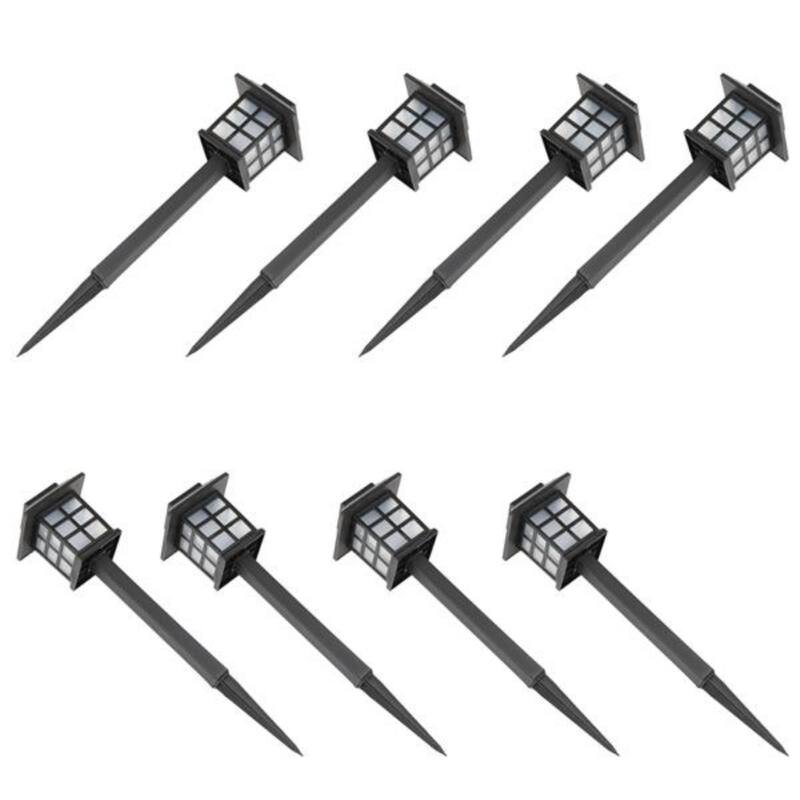 8pcs White LED Solar Lantern Torch Light Garden Landscape Lighting - 14.6 x 3.5 x 3.5