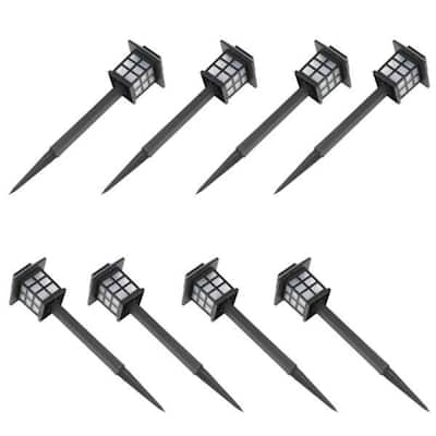 8pcs White LED Solar Lantern Torch Light Garden Landscape Lighting - 14.6 x 3.5 x 3.5