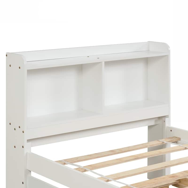 Twin Bed with Trundle,Bookcase