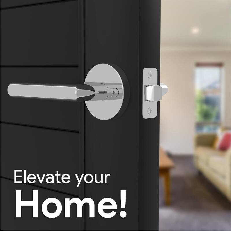 Mega Handles RONN Privacy Flat Lever for Hallway, Closet, and Bathroom I Reversible Keyless Door Lock