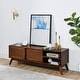 preview thumbnail 19 of 29, Mid Century Modern Rattan TV Stand for 65 Inch TV, Entertainment Cabinet, Media Console