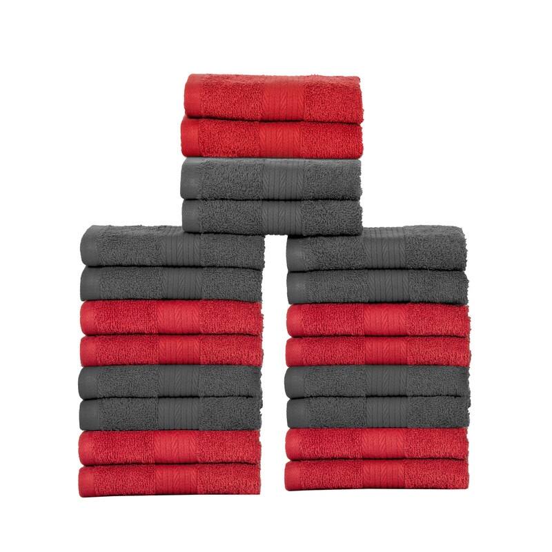 Cotton 600GSM Assorted Color Wash Cloths 12x12 Inch by Ample Decor - Pack of 20