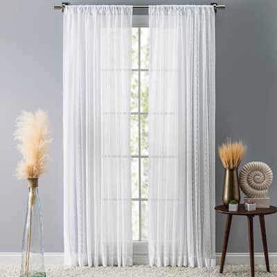 Stripe Lace Rod Pocket Panel
