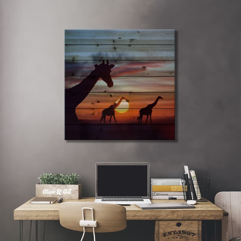 Masai Giraffe Trio At Sunrise, Masai Mara, Kenya, Composite Image Print ...
