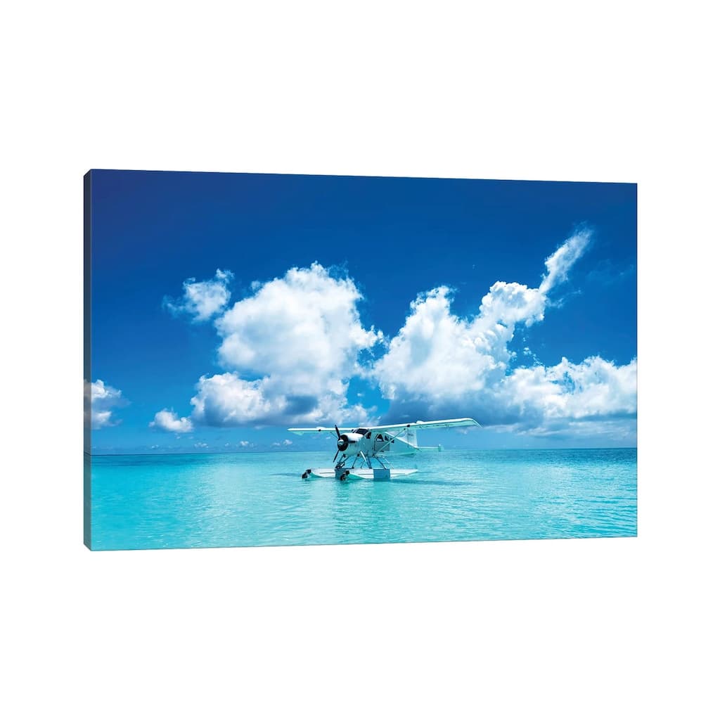 iCanvas "Sea Plane Resting On Turqoise Island Water" by James Vodicka Canvas Print