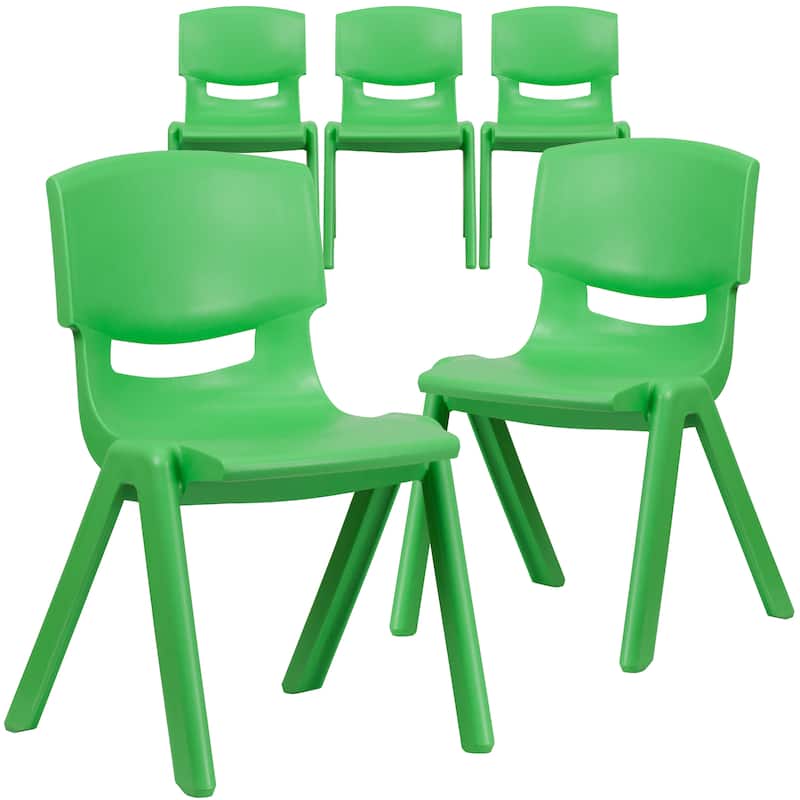 5 Pack Plastic Stackable School Chair with 15.5'' Seat Height