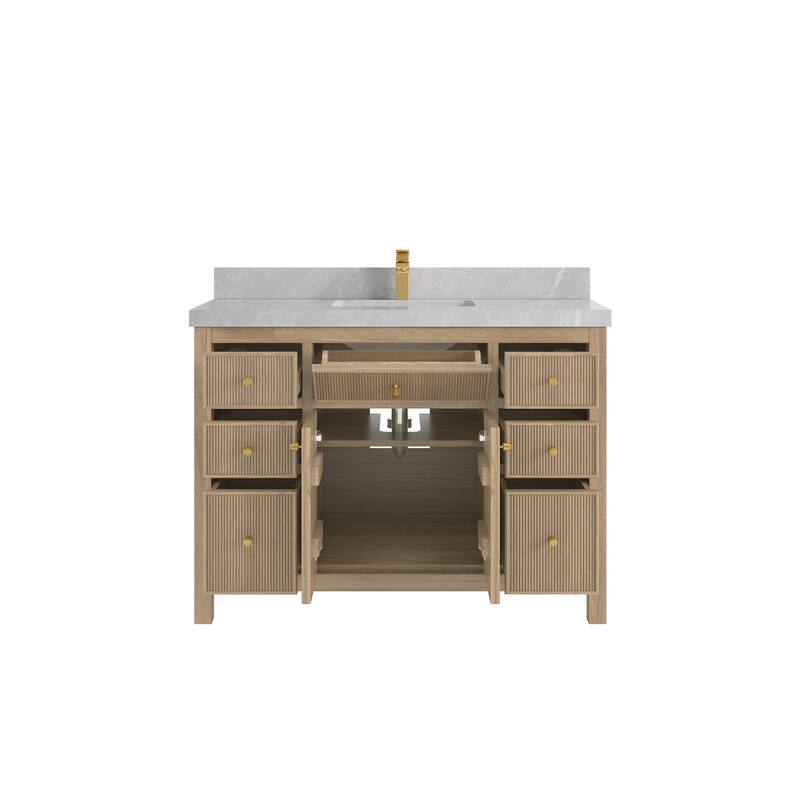 Willow Collections 48 in. W x 22 in. D Sonoma Teak Single Sink Bathroom Vanity with Countertop