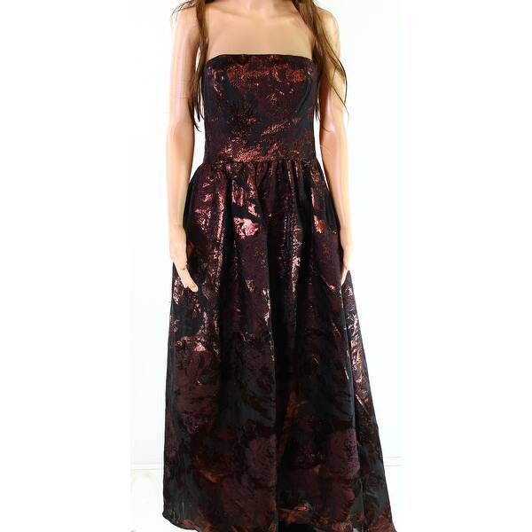Shop Vera Wang Women S Dress True Black Red Size 10 Foiled