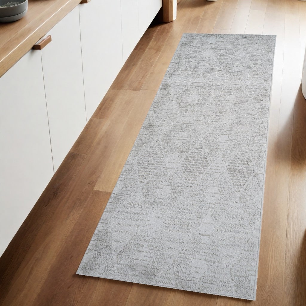 Bipu Distressed Geometric Stain Resistant Woven Durable Area Rug By HomeRoots - 2' X 8'