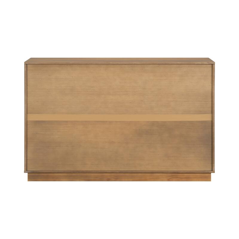 Cabinet with 2 Doors & 7 Drawers, Multi-Functional Wood Storage Cabinet, Entryway Accent Cabinet with Adjustable Shelves