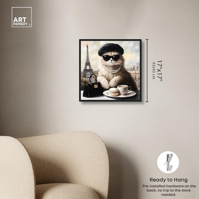 Cat in Paris Treats Canvas by Art Remedy
