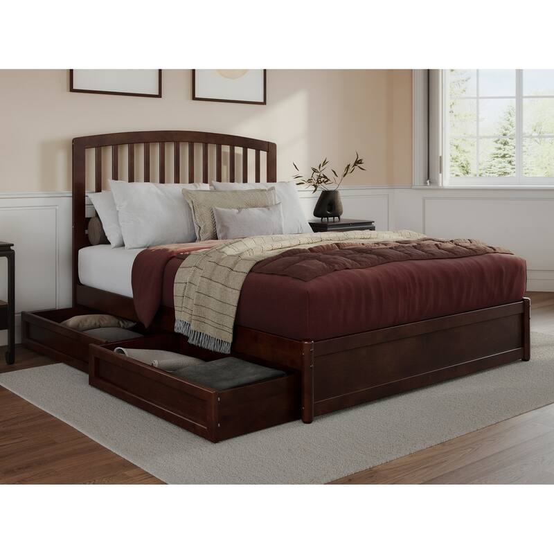 Lucia Platform Bed with Panel Footboard and Storage Drawers