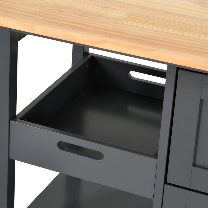 Kitchen Island Cart with Storage, Rolling Kitchen Island e on Wheels with Worktop