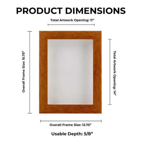 dimension image slide 27 of 28, Warm Honey Brown Wood Shadow Box Frame with Acrylic Front - White Suede Backing, 30 Sizes