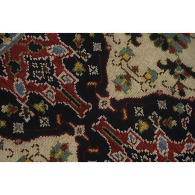Hand-knotted Transitional Wool Carpet Blue Oushak Rug Oriental Carpet Floral Area Rug Oriental Carpet - 8' 0'' X 2' 7''