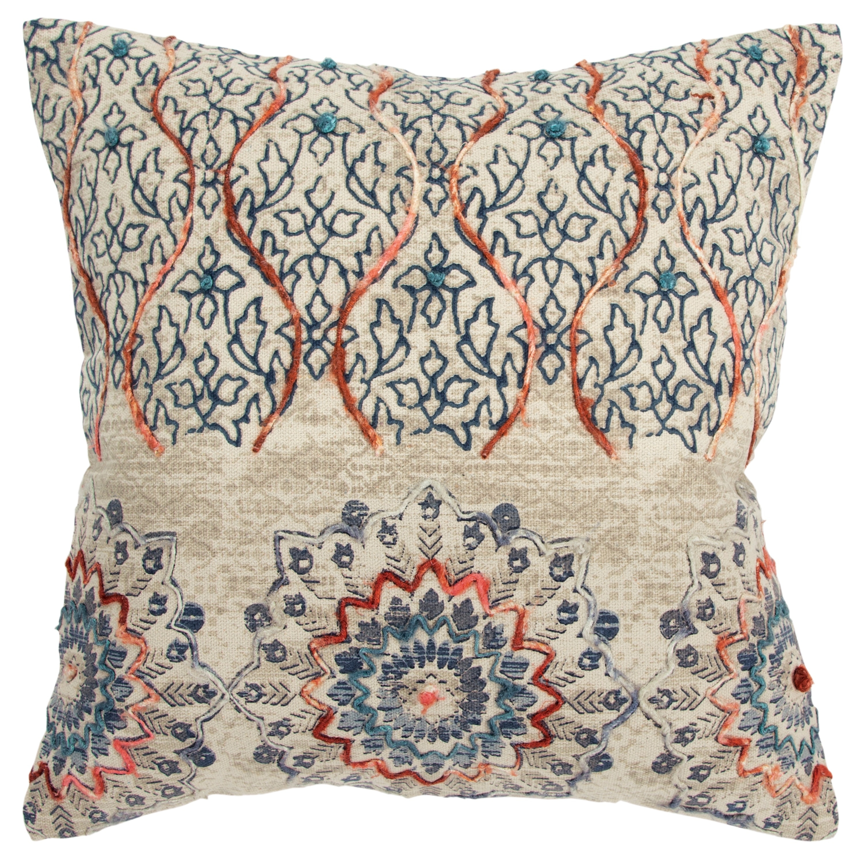 Blue and shop rust pillows