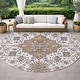 preview thumbnail 80 of 101, Machine Washable Indoor/ Outdoor Traditional Mankato Chantille Rug Pearl - 8' x 8'