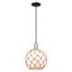 Option White Glass with Brown Rope / Black Antique Brass