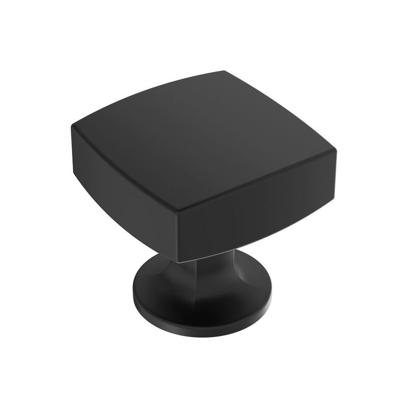 Amerock Everett Cabinet and Drawer Knob - 1-1/4 in (32 mm) Length - SQUARE - Matte Black
