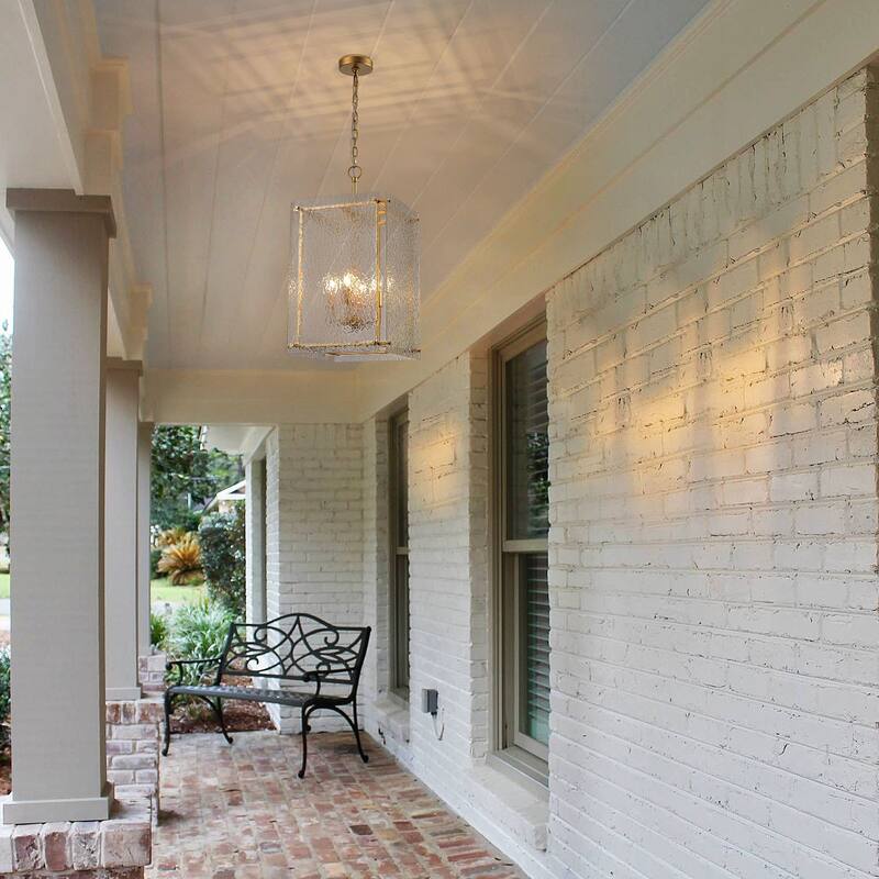 Farmhouse 4-Light Lantern Glass Chandelier