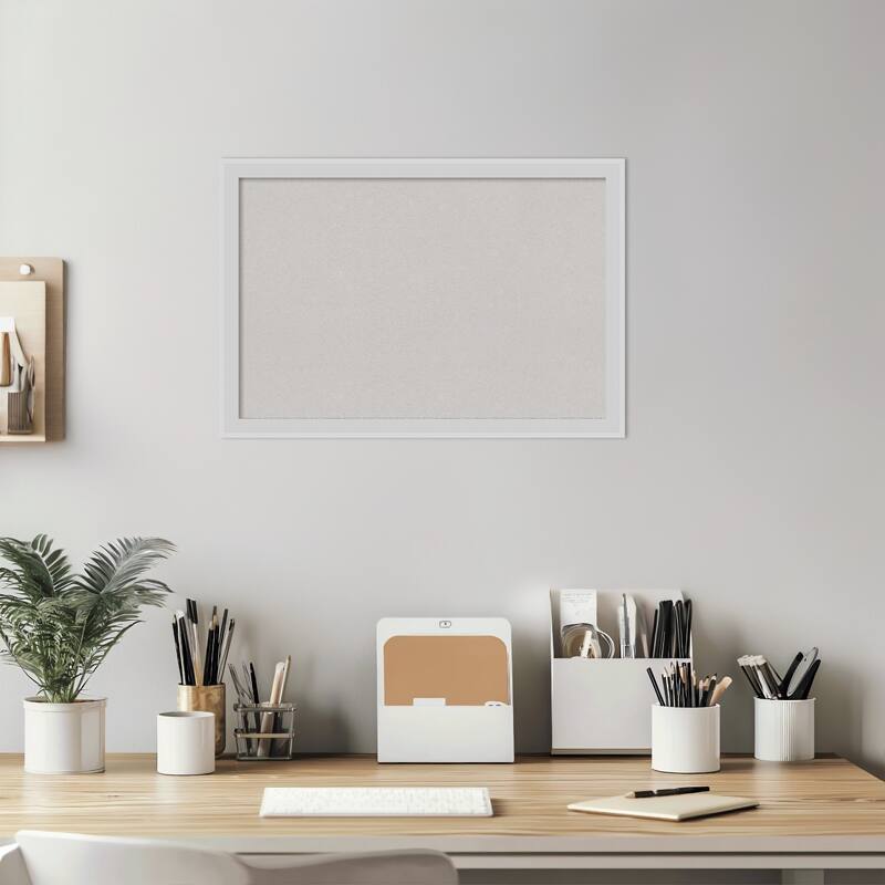 Incline Silver Wood Framed Cork Board - Bulletin Board, Organization Board, Pin Board