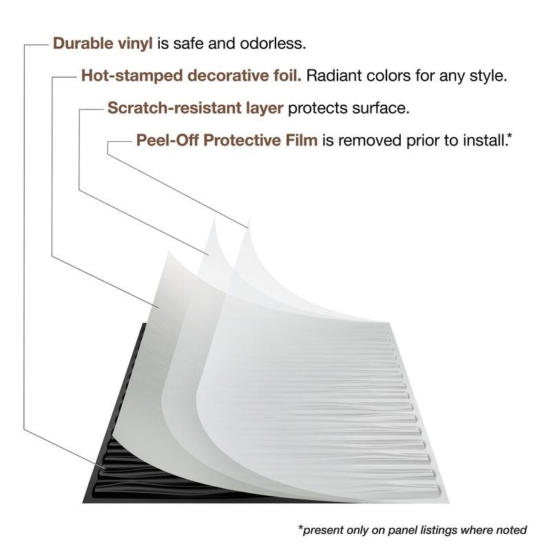 FASÄDE Diamond Plate Revealed Edge Decorative Vinyl 2ft x 2ft Lay in Ceiling Panel in Brushed Aluminum (5 Pack)